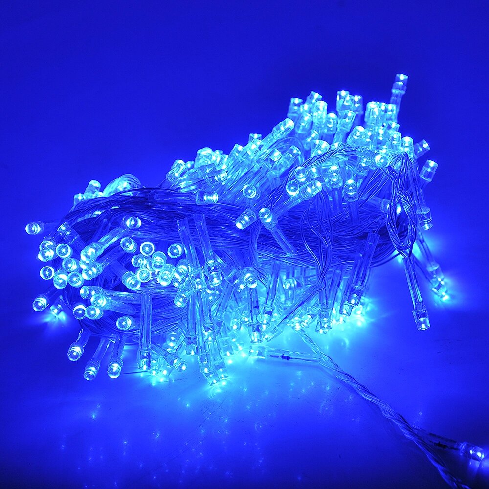 Гірлянди 100LED ( Шестигранник Big) Blue,  8 режимів, 5 метрів, біла ізоляція, BOX від компанії Price Killer - фото 1