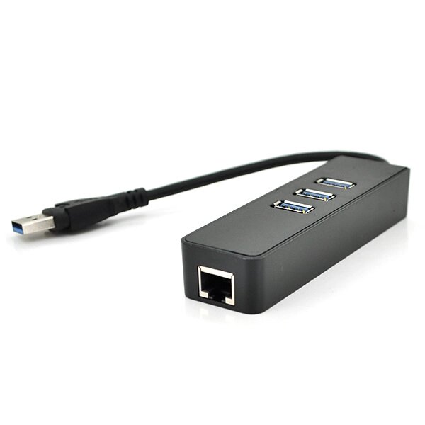 Хаб USB 3.0, 3 порту USB 3.0 + 1 порт Ethernet, Black, BOX від компанії Price Killer - фото 1