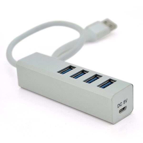 Хаб USB 3.0 алюмінієвий, 4порти, 20 см, Пакет від компанії Price Killer - фото 1