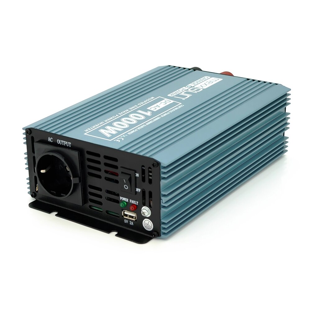 Інвертор напруги Mexxsun MXS-1000, 12V/220V, 1000W з модифікованою синусоїдою, 1 Shuko, 1 USB, клемні дроти, Q6 від компанії Price Killer - фото 1