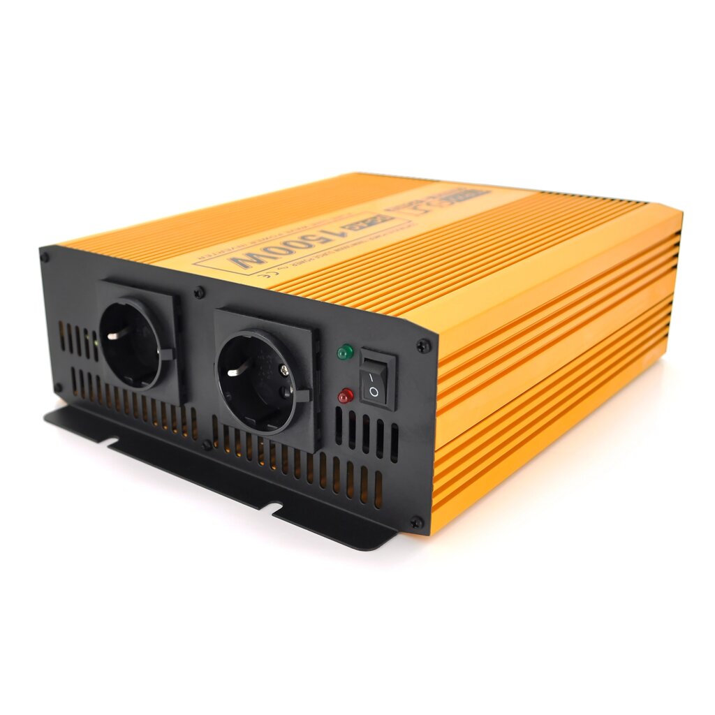 Інвертор напруги Mexxsun MXSPSW-1500, 12V/220V, 1500W з правильною синусоїдою, 2 Shuko, клемні дроти, Q4 від компанії Price Killer - фото 1