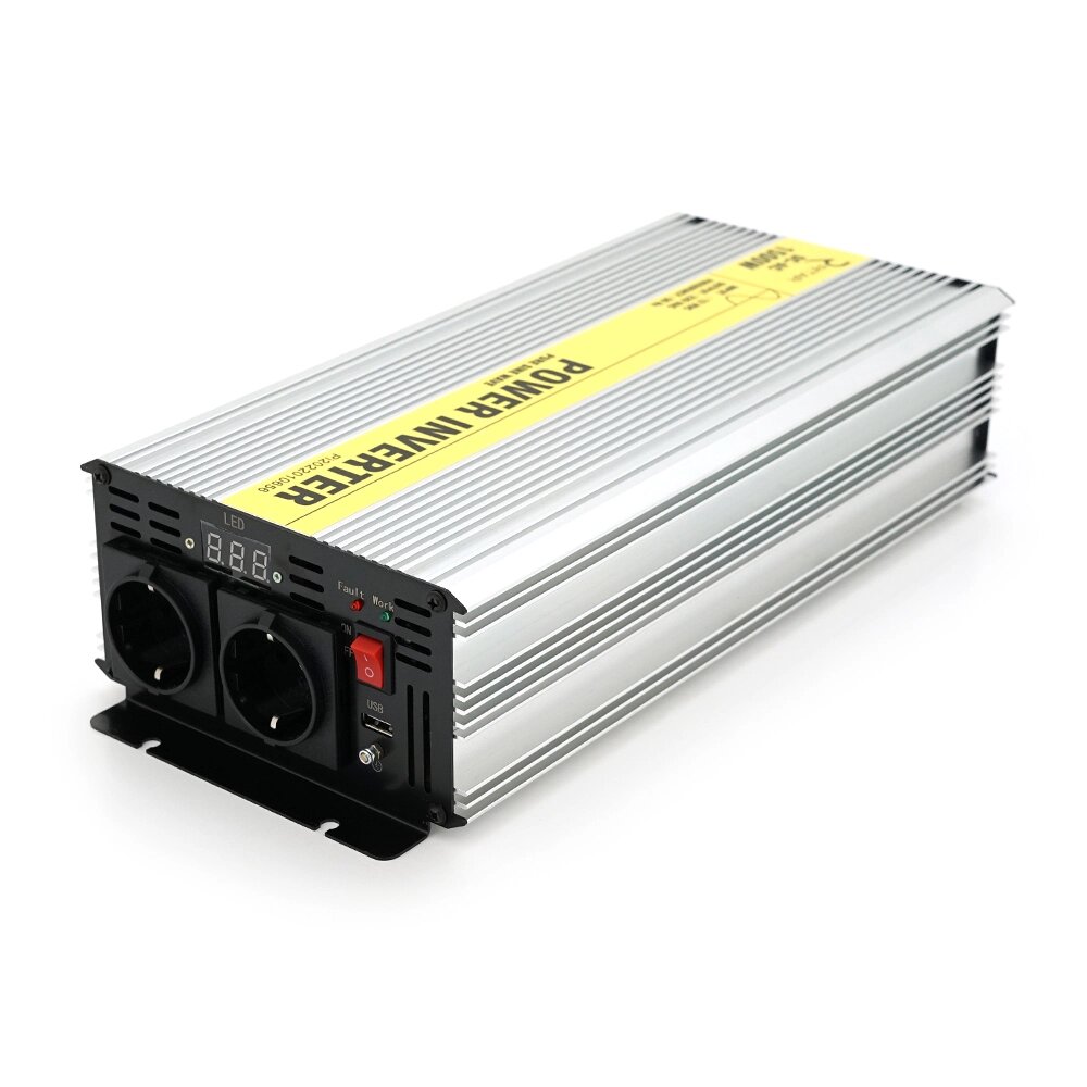 Інвертор напруги RITAR RSC-1500, 12V/220V, 1500W з правильною синусоїдою, 2xShuko, 1xUSB, клемні дроти, BOX, Q4 від компанії Price Killer - фото 1