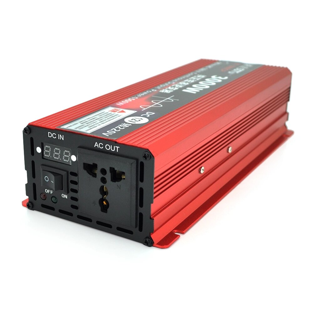 Інвертор напруги ST3000CP (DC:1500W), 12/220V з апроксимованої синусоїдою, 1 універсальна розетка, крокодили, від компанії Price Killer - фото 1