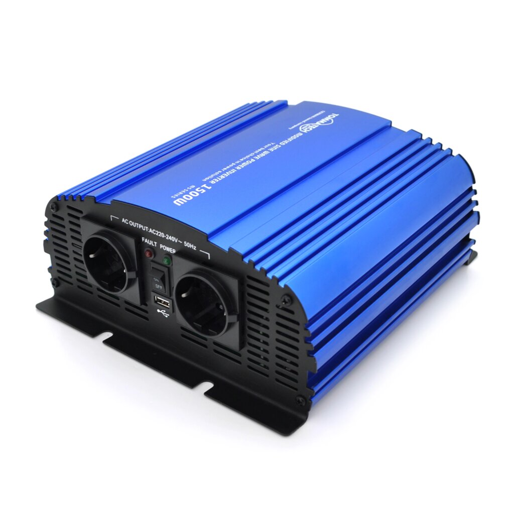 Інвертор напруги Tommatech MS-1500, 12V/220V, 1500W з апроксимованої синусоїдою, 2Shuko, USB, клемні дроти, від компанії Price Killer - фото 1