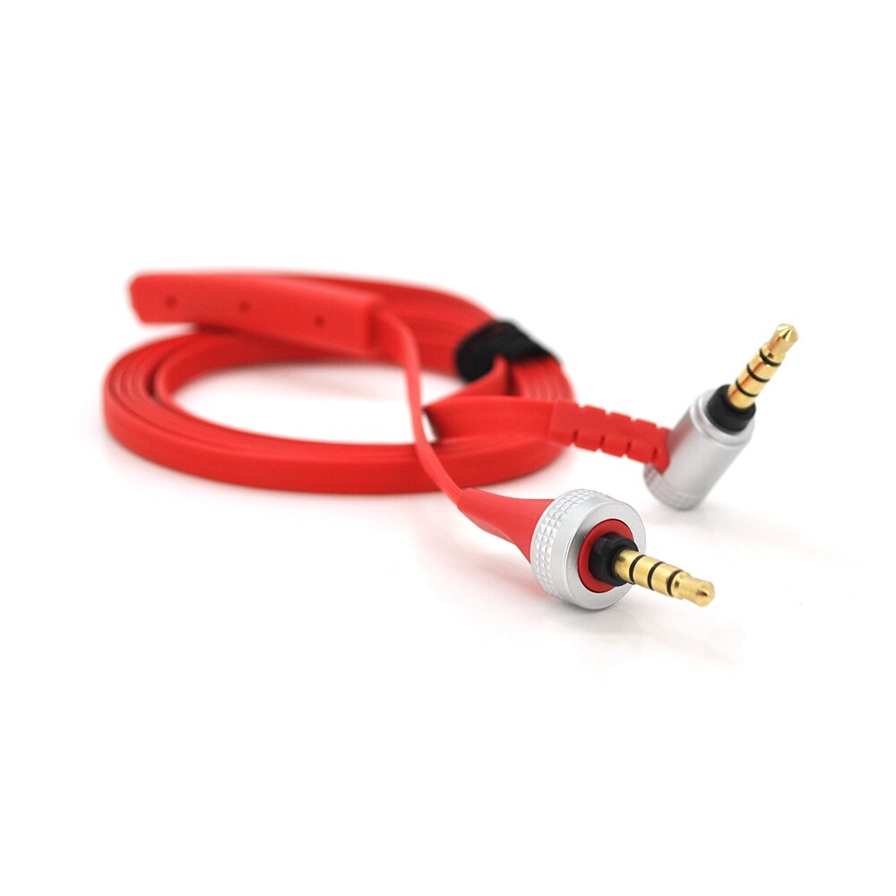 Кабель AUX Sony Audio DC3.5 папа-папа 1.0м, CCA Stereo Jack, (плоский) Red cable, OEM від компанії Price Killer - фото 1