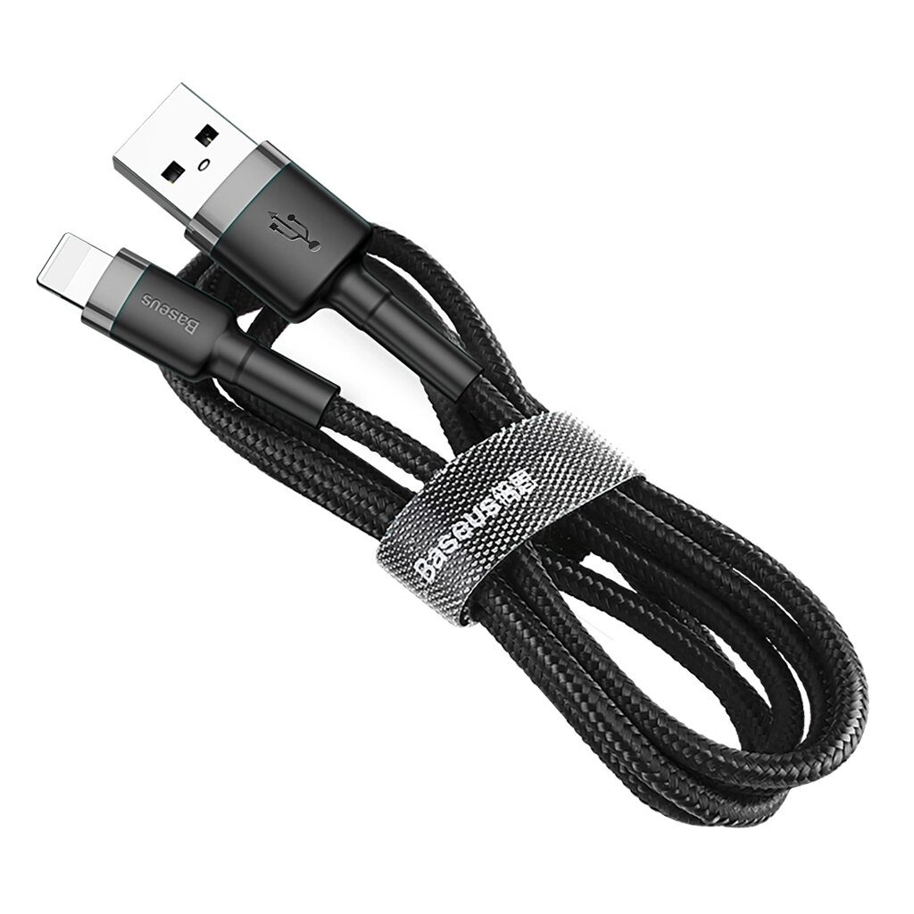 Кабель Baseus Cafule USB 2.0 to Lightning 2A 3M Чорний/Сірий (CALKLF-RG1) від компанії Price Killer - фото 1