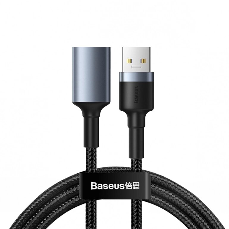 Кабель Baseus Cafule USB 3.0 Male to USB 3.0 Female 2A 1M Сірий (CADKLF-B0G) від компанії Price Killer - фото 1