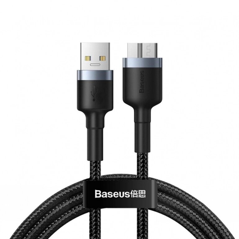 Кабель Baseus Cafule USB 3.0 to Micro-B 2A 1M Чорний/Сірий (CADKLF-D0G) від компанії Price Killer - фото 1