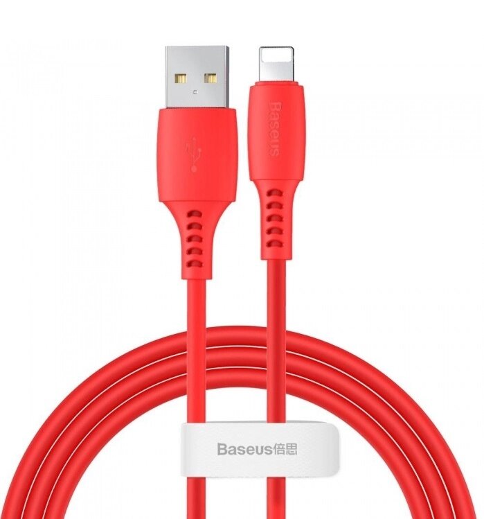 Кабель Baseus Colorful USB 2.0 to Lightning 2.4A 1.2M Червоний (CALDC-09) від компанії Price Killer - фото 1