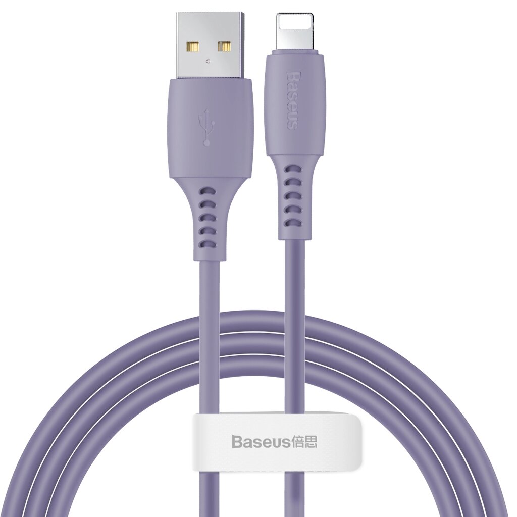 Кабель Baseus Colorful USB 2.0 to Lightning 2.4A 1.2M Фіолетовий (CALDC-05) від компанії Price Killer - фото 1