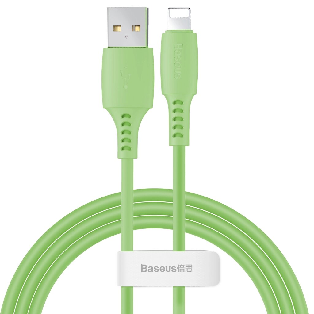 Кабель Baseus Colorful USB 2.0 to Lightning 2.4A 1.2M Зелений (CALDC-06) від компанії Price Killer - фото 1