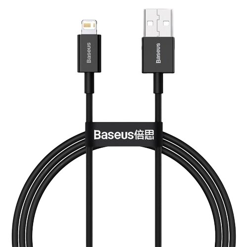 Кабель Baseus Superior USB 2.0 to Lightning 2.4А 1M Чорний (CALYS-A01) від компанії Price Killer - фото 1