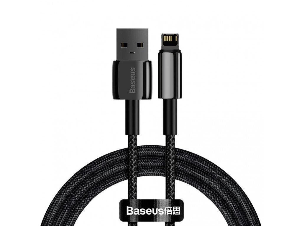 Кабель Baseus Tungsten Gold USB 2.0 to Lightning 2.4A 1M Чорний (CALWJ-01) від компанії Price Killer - фото 1