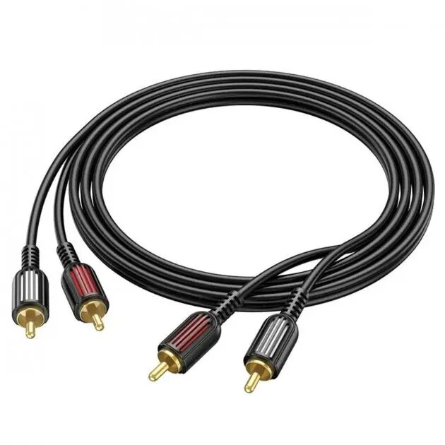 Кабель Borofone BL13 2RCA ( тато ) = > 2хRCA ( тато ), CU, круглий, 1,5 м, Black, Box від компанії Price Killer - фото 1