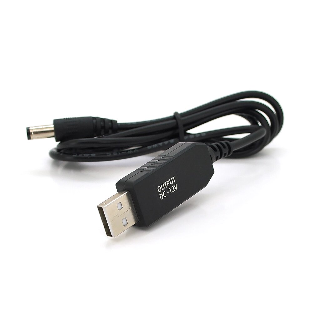 Кабель для роутера 5.5/2.5(5.5/2.1) mm(M)=> USB2.0 (Out:12V), 1м, Black, OEM від компанії Price Killer - фото 1