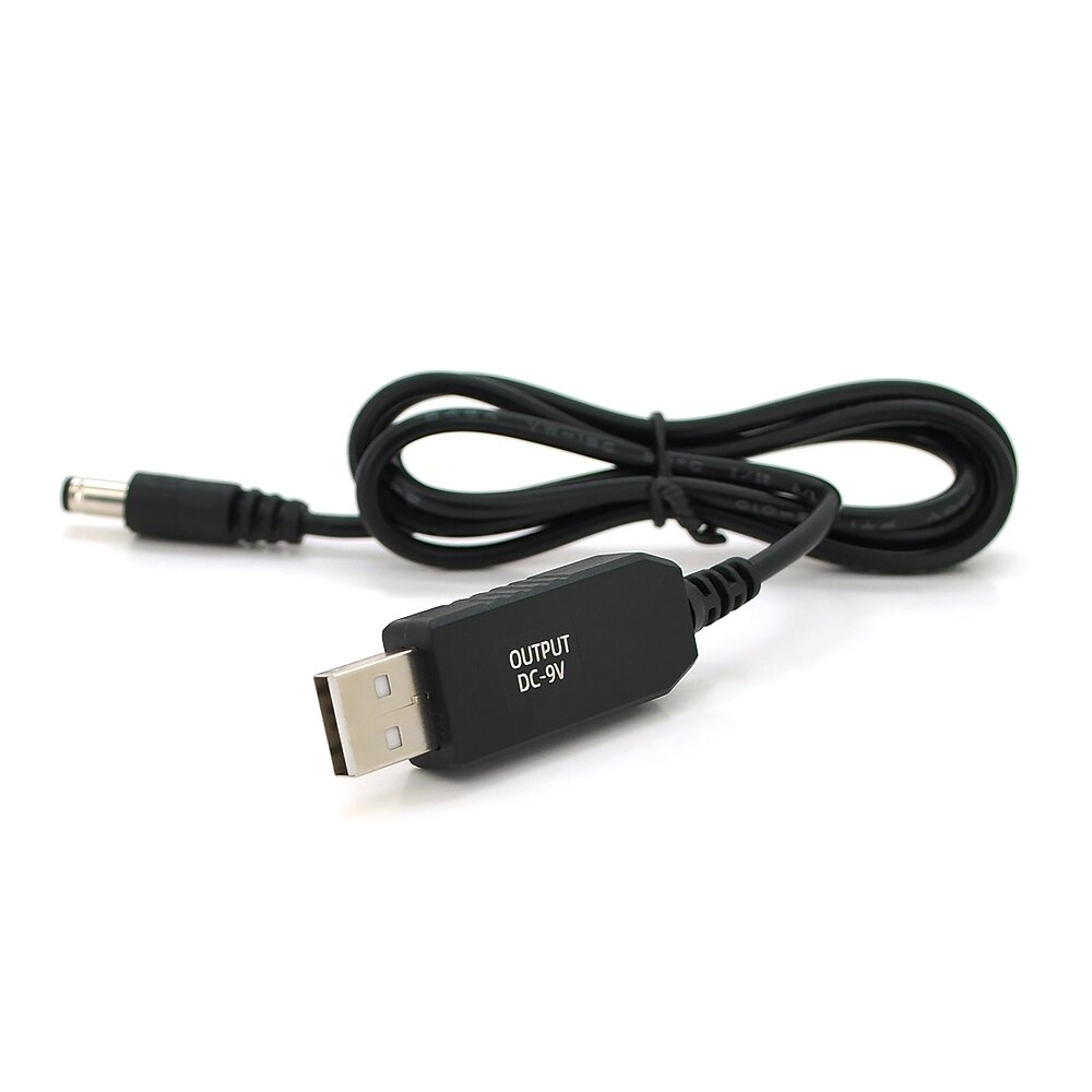 Кабель для роутера 5.5/2.5(5.5/2.1) mm(M)=> USB2.0 (Out:9V), 1м, Black, OEM від компанії Price Killer - фото 1