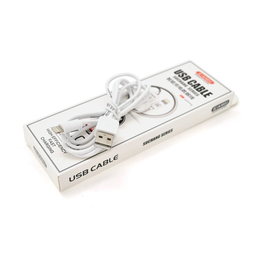 Кабель iKAKU KSC-060 SUCHANG charging data cable series for iphone, White, довжина 1м, 2,4А, BOX від компанії Price Killer - фото 1