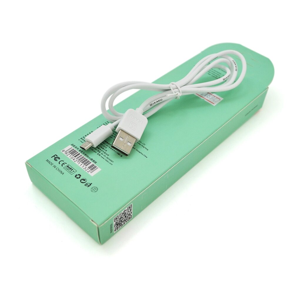 Кабель iKAKU KSC-285 PINNENG charging data cable series for micro, White, довжина 1м, 2,4А, BOX від компанії Price Killer - фото 1