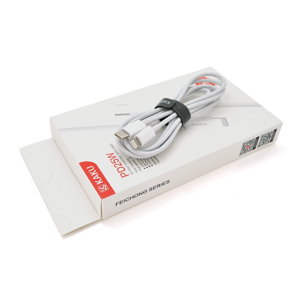 Кабель iKAKU KSC-507 FEICHONG fast charging data cable (TYPE-C to Lightning), White, довжина 1.2м, 3,2А, BOX від компанії Price Killer - фото 1