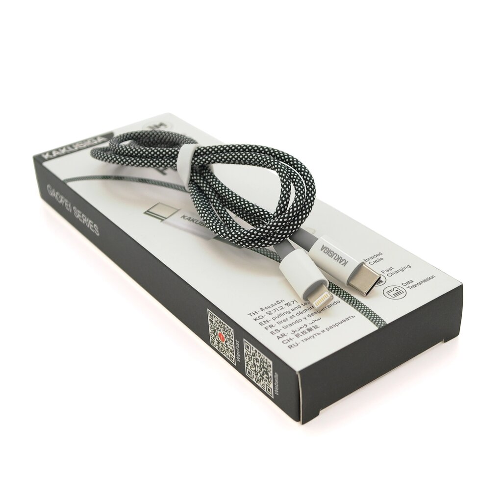 Кабель iKAKU KSC-723 GAOFEI PD20W smart fast charging cable (Type-C to Lightning), Black, довжина 1м, BOX від компанії Price Killer - фото 1