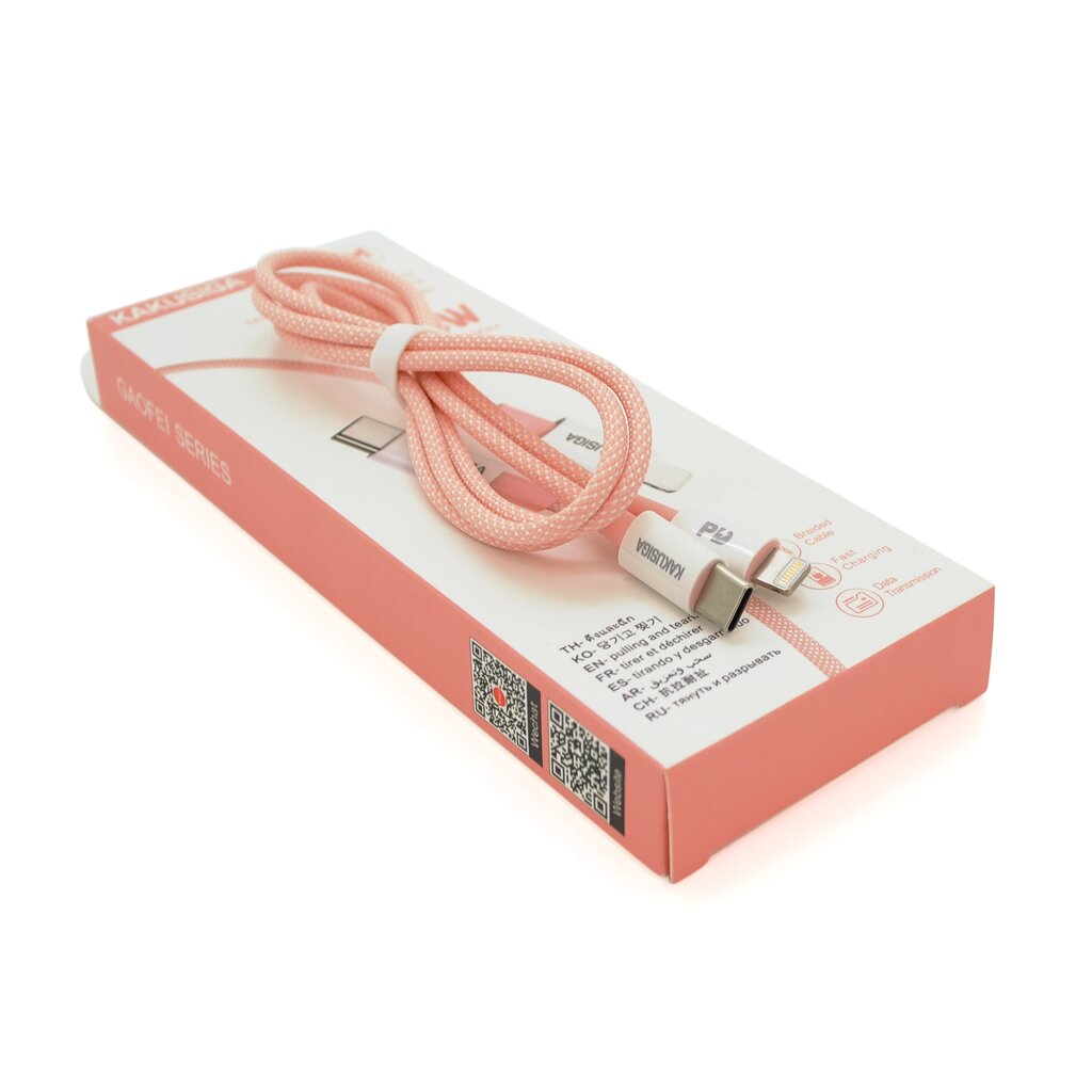 Кабель iKAKU KSC-723 GAOFEI PD20W smart fast charging cable (Type-C to Lightning), Pink, довжина 1м, BOX від компанії Price Killer - фото 1