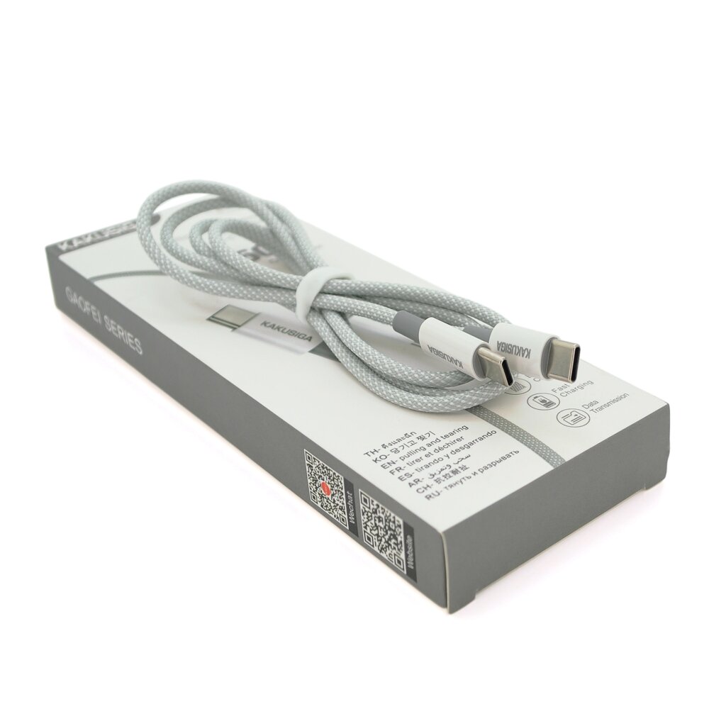 Кабель iKAKU KSC-723 GAOFEI PD60W smart fast charging cable (Type-C to Type-C), Silver, довжина 1м, BOX від компанії Price Killer - фото 1