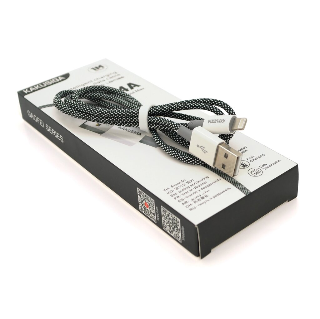 Кабель iKAKU KSC-723 GAOFEI smart charging cable for iphone, Black, довжина 1м, 2.4A, BOX від компанії Price Killer - фото 1