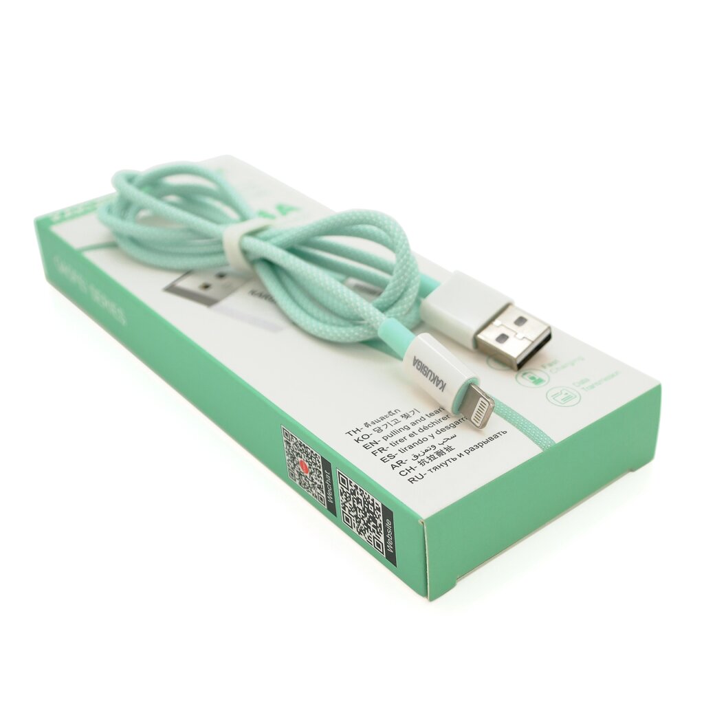 Кабель iKAKU KSC-723 GAOFEI smart charging cable for iphone, Green, довжина 1м, 2.4A, BOX від компанії Price Killer - фото 1