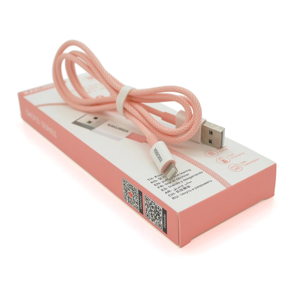 Кабель iKAKU KSC-723 GAOFEI smart charging cable for iphone, Pink, довжина 1м, 2.4A, BOX від компанії Price Killer - фото 1