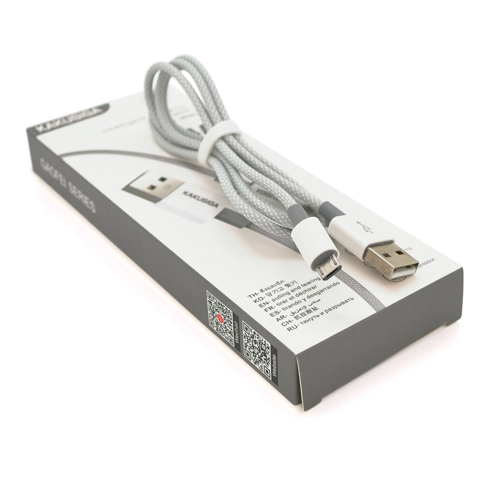 Кабель iKAKU KSC-723 GAOFEI smart charging cable for micro, Gray, довжина 1м, 2.4A, BOX від компанії Price Killer - фото 1