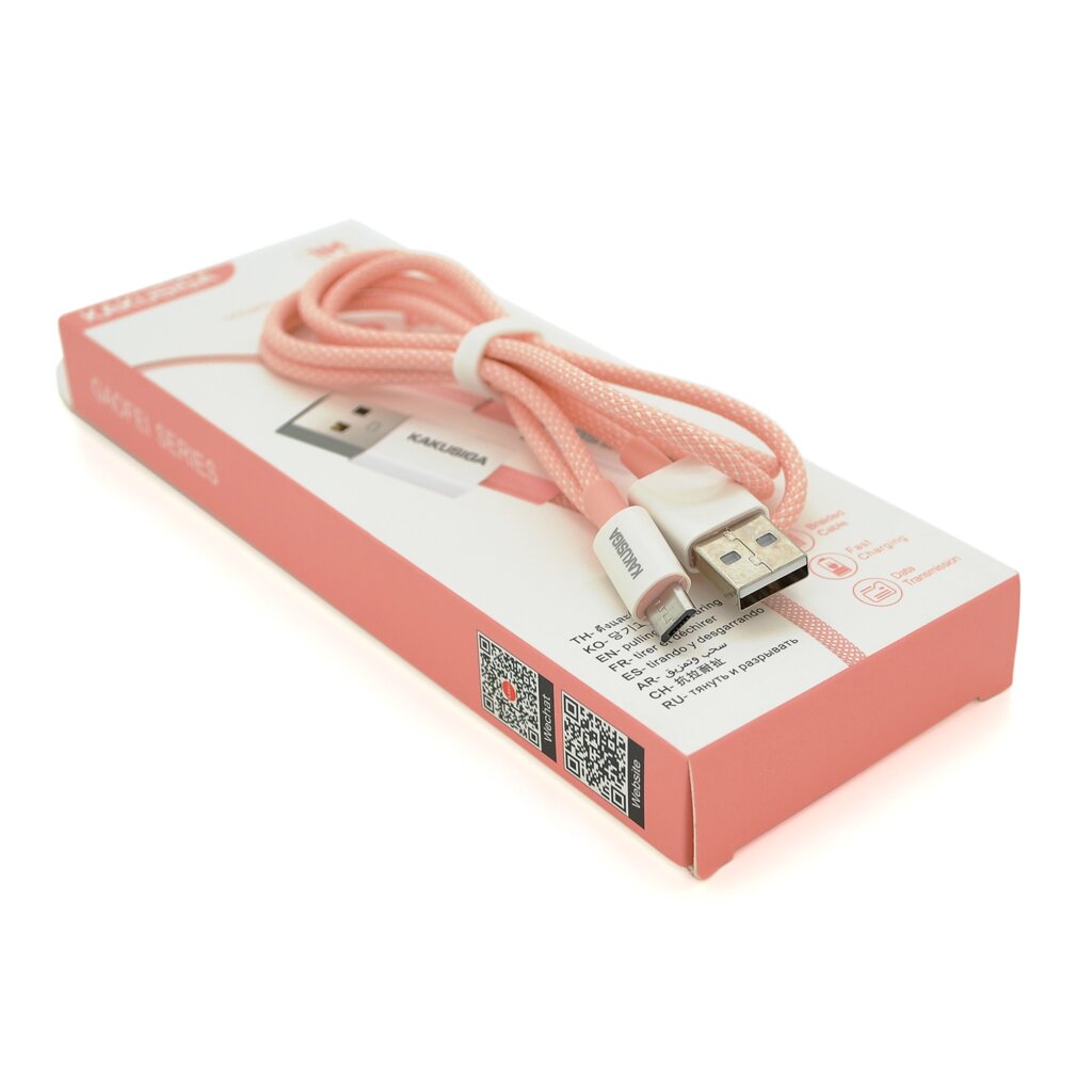 Кабель iKAKU KSC-723 GAOFEI smart charging cable for micro, Pink, довжина 1м, 2.4A, BOX від компанії Price Killer - фото 1