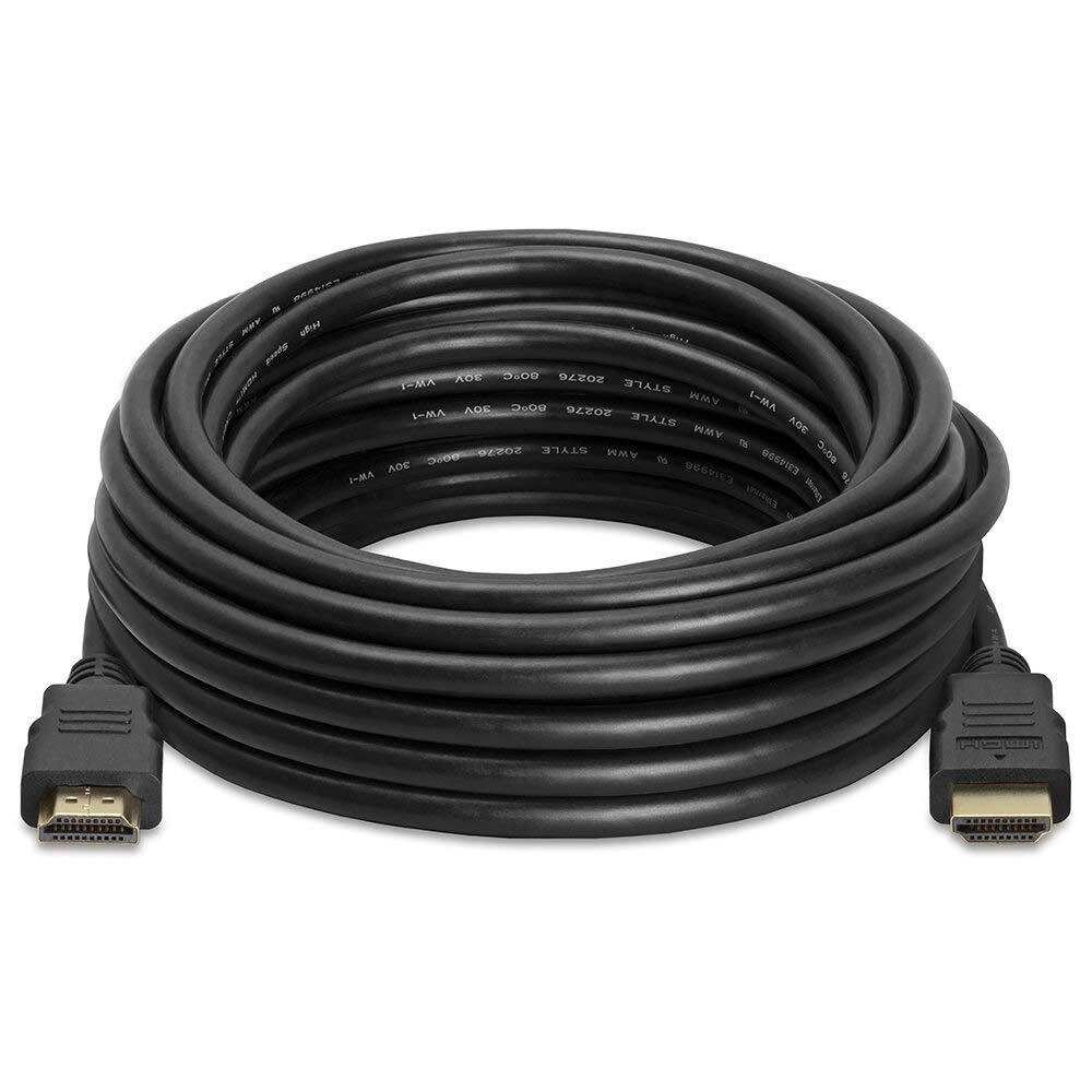 Кабель Merlion HDMI-HDMI HIGH SPEED 15m, v1.4, OD-7.5mm, круглий Black, коннектор Black, ( Пакет ) Q35 від компанії Price Killer - фото 1