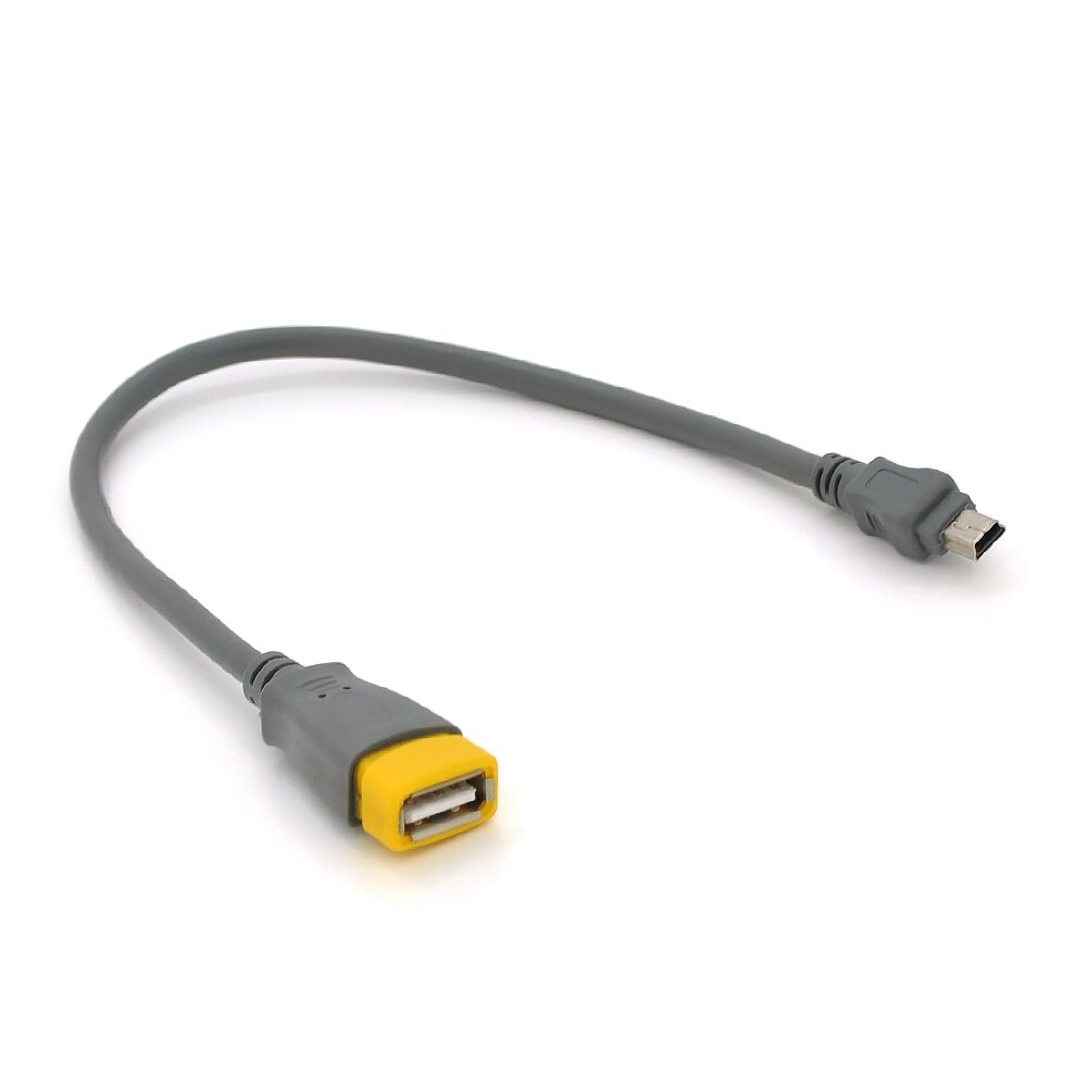 Кабель USB 2.0 AF/Mini-B OTG, 0.3m, сірий, Q300 від компанії Price Killer - фото 1