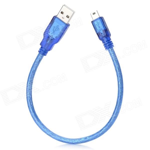 Кабель USB 2.0 RITAR (AM/Mini 5 pin) 0,3 м, синій прозорий від компанії Price Killer - фото 1