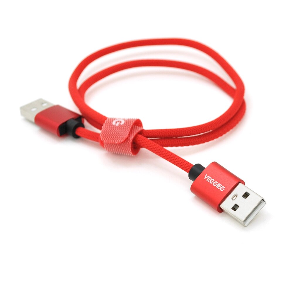 Кабель VEGGIEG UA-0.5, USB 2.0 AM/AM, 0.5m, Red від компанії Price Killer - фото 1