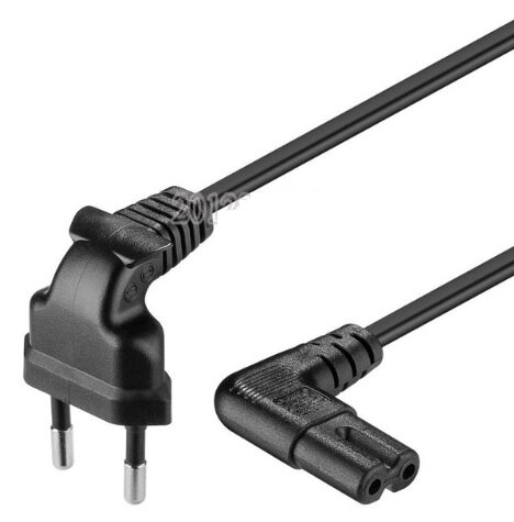 Кабель живлення 0.5m, 0.5mm, PC-184/2 CEE7/16-C7 2 pin ( для побутової техніки ), Black, 90° OEM Q50/300 МІДЬ!!! від компанії Price Killer - фото 1