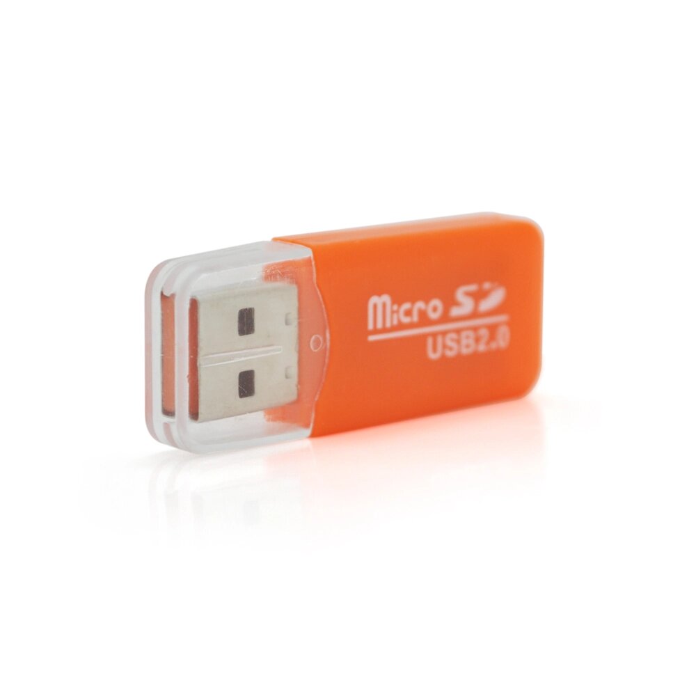 Кардрідер MERLION CRD-1OR TF/Micro SD, USB2.0, Orange, OEM Q50 від компанії Price Killer - фото 1