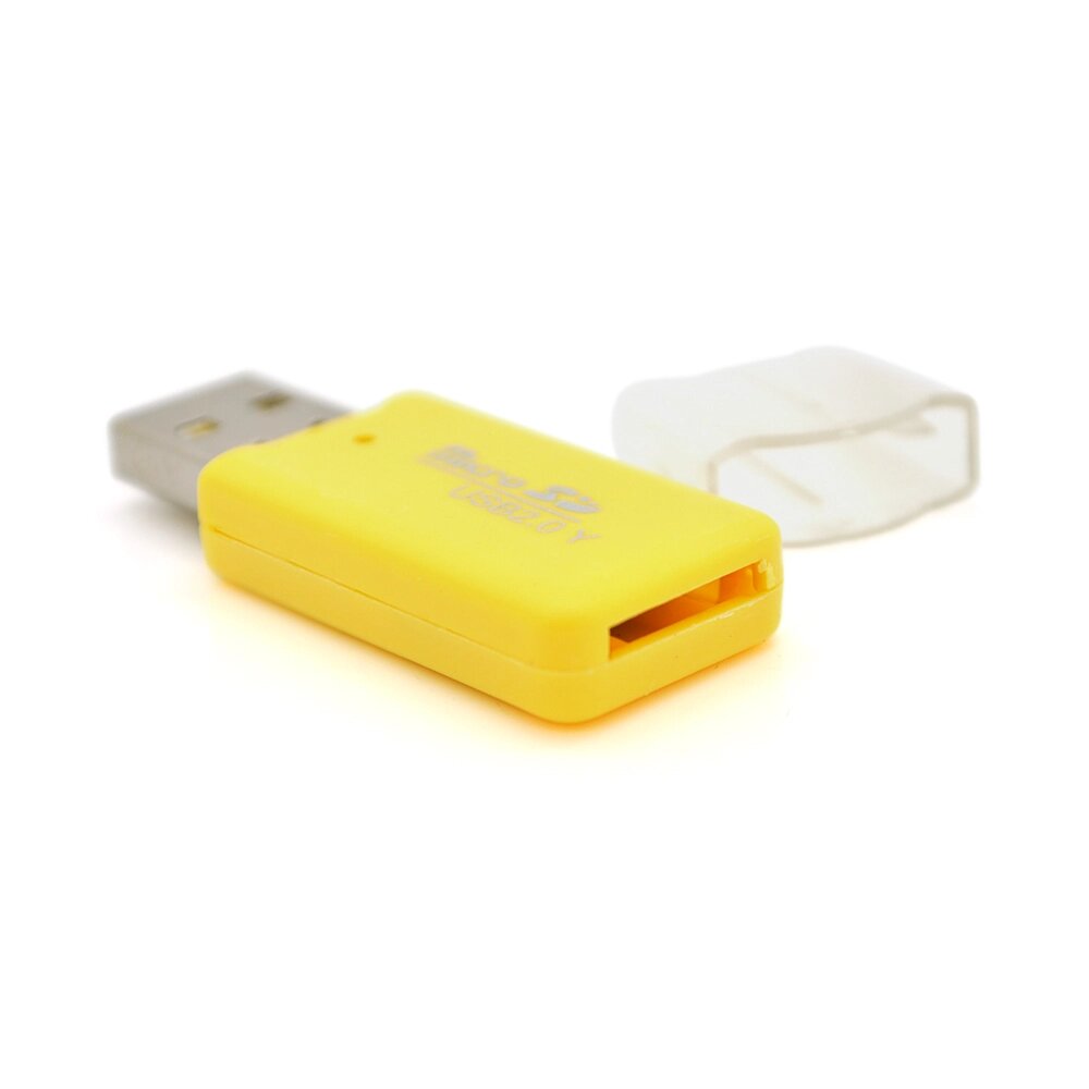 Кардрідер MERLION CRD-1VL TF/Micro SD, USB2.0, Yellow, OEM Q100 від компанії Price Killer - фото 1