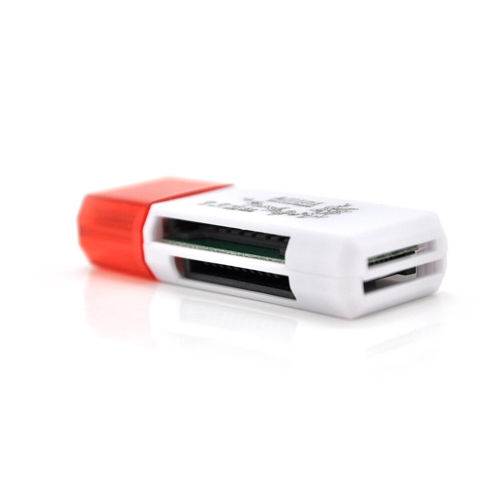 Кардрідер універсальний 4в1 MERLION CRD-4BL TF/Micro SD, USB2.0, Red, OEM Q1500 від компанії Price Killer - фото 1