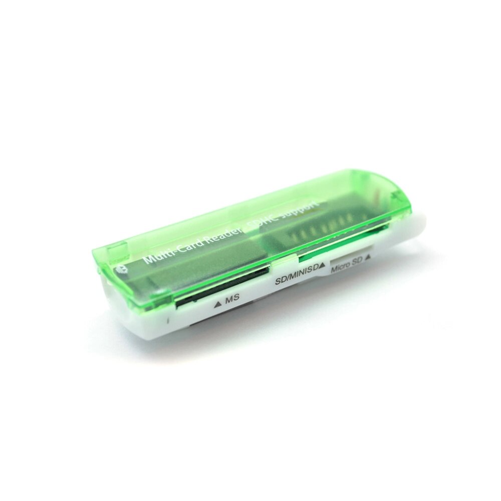 Кардрідер універсальний 4в1 MERLION CRD-7GR TF/Micro SD, USB2.0, Green, OEM від компанії Price Killer - фото 1