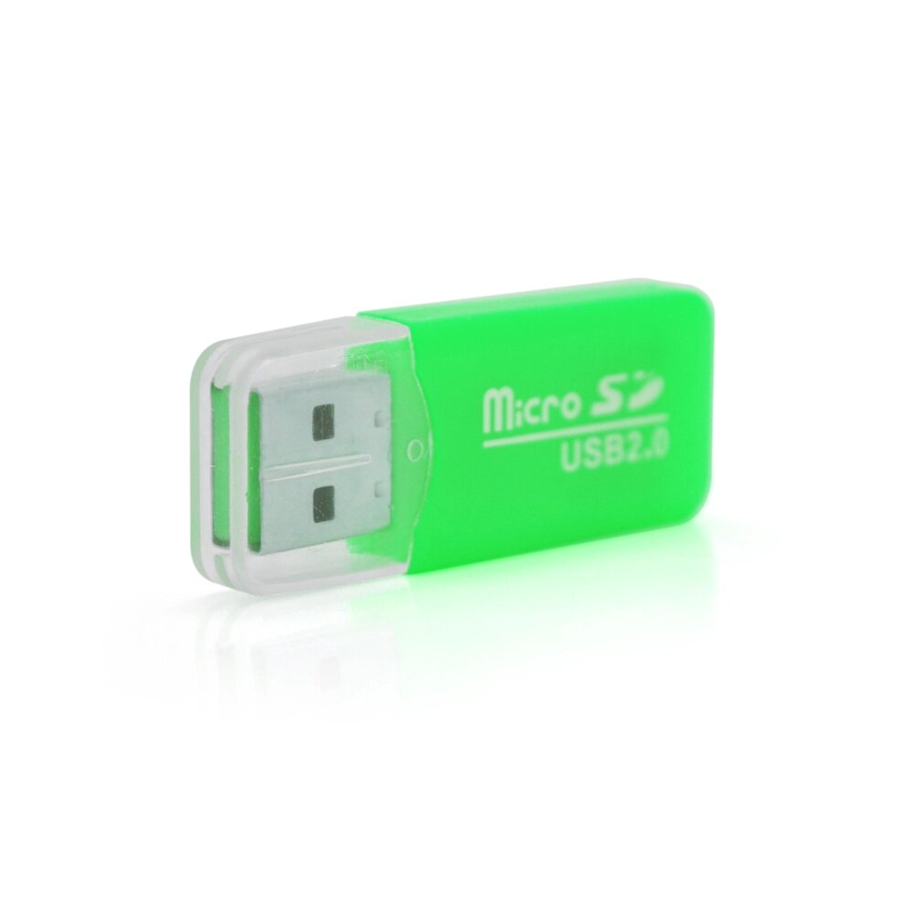 Кардрідер універсальний MERLION CRD-1GR TF/Micro SD, USB2.0, Green, OEM Q1500 від компанії Price Killer - фото 1