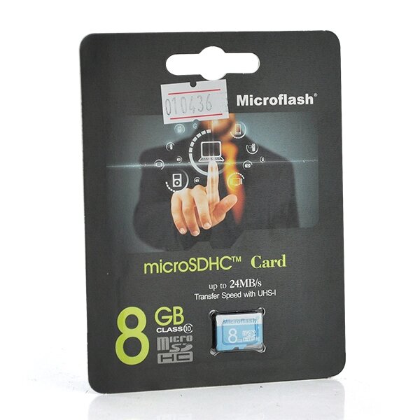 Карта пам'яті Microflash Micro SD швидкість передачі даних 28MB/s, class10, 8G від компанії Price Killer - фото 1