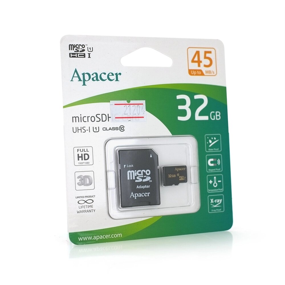 Карта памяти Apacer  microSDHC Class 10 UHS-I, 32GB від компанії Price Killer - фото 1