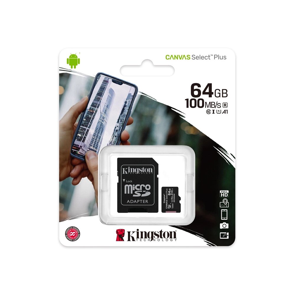 Карта памяти Kingston Canvas microSDHC Class 10 UHS-I, 64GB від компанії Price Killer - фото 1