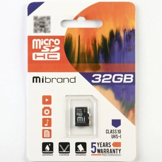 Карта памяти Mibrand microSDHC Class 10 UHS-I, 32GB від компанії Price Killer - фото 1