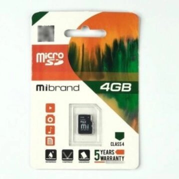 Карта памяти Mibrand microSDHC Class 4, 4GB від компанії Price Killer - фото 1