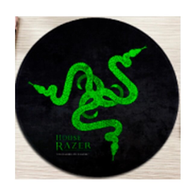 Килимок 220*220 мм тканинної RAZER 12 з бічною прошивкою (круглий), товщина 3 мм, колір Black/Green, Пакет від компанії Price Killer - фото 1