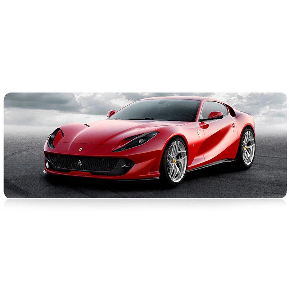 Килимок 300*700 тканинної Ferrari 812 superfast з бічною прошивкою, товщина 2 мм, Red, Пакет від компанії Price Killer - фото 1