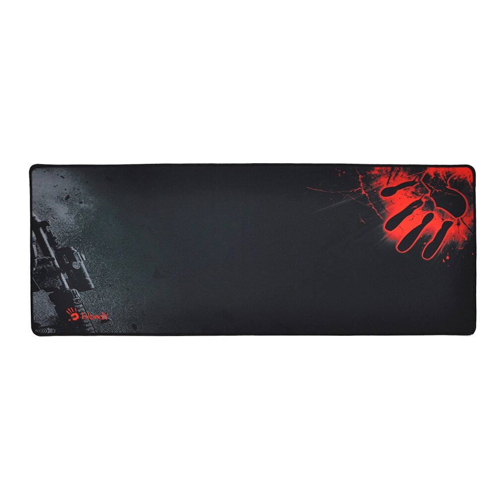 Килимок 300*800 тканинної Bloody Handprint з бічною прошивкою, товщина 3 мм, колір Black/Red, Пакет від компанії Price Killer - фото 1