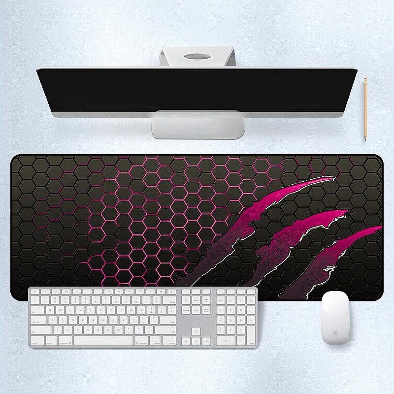 Килимок 300*800 тканинної Honeycomb з бічною прошивкою, товщина 2 мм, колір Black/Pink, Пакет від компанії Price Killer - фото 1